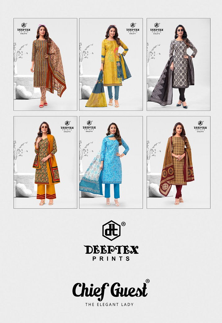 Deeptex Chief Guest Vol 27 Wholesale Printed Cotton Dress Material

